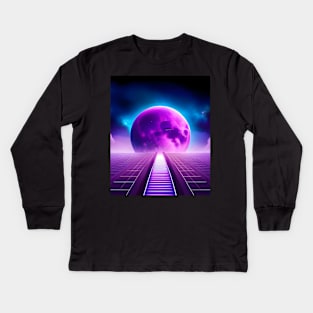 purple moon Kids Long Sleeve T-Shirt